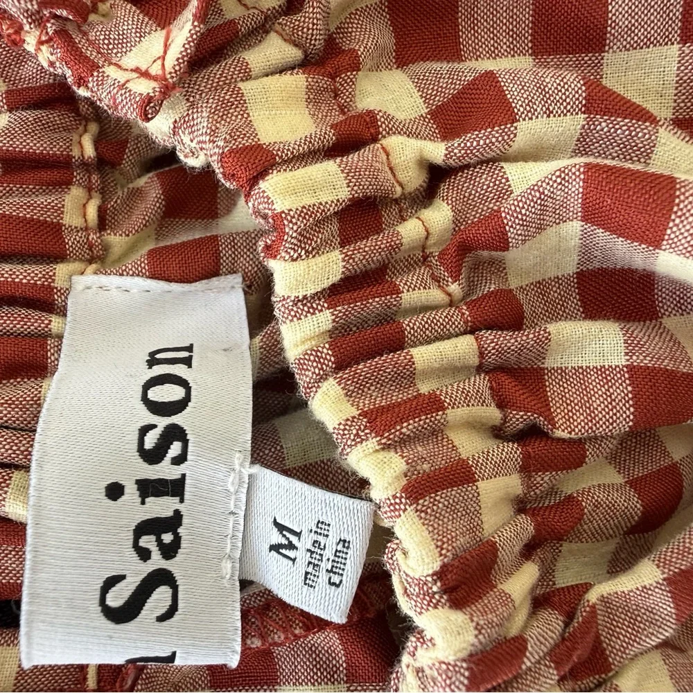 En Saison Gingham Ruffle Sleeve Top - Picture 8 of 8